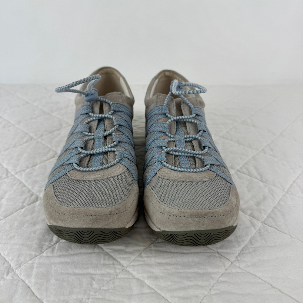 Dansko Harmony Fashion Sneaker Women‎ Size 40  9.5-10 Taupe Blue Lace Up Comfort - Picture 3 of 10